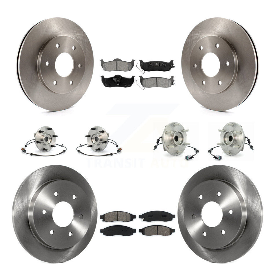 Front Rear Hub Bearings Assembly Disc Brake Rotors And Semi-Metallic Pads Kit (10Pc) For Nissan Pathfinder Armada INFINITI QX56 KBB-109842