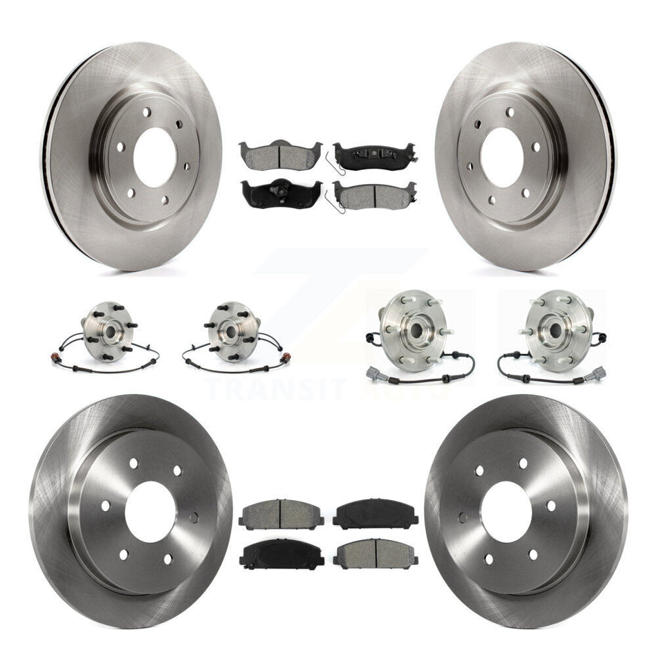 Front Rear Hub Bearings Assembly Disc Brake Rotors And Semi-Metallic Pads Kit (10Pc) For Nissan Armada Infiniti QX56 INFINITI KBB-109848