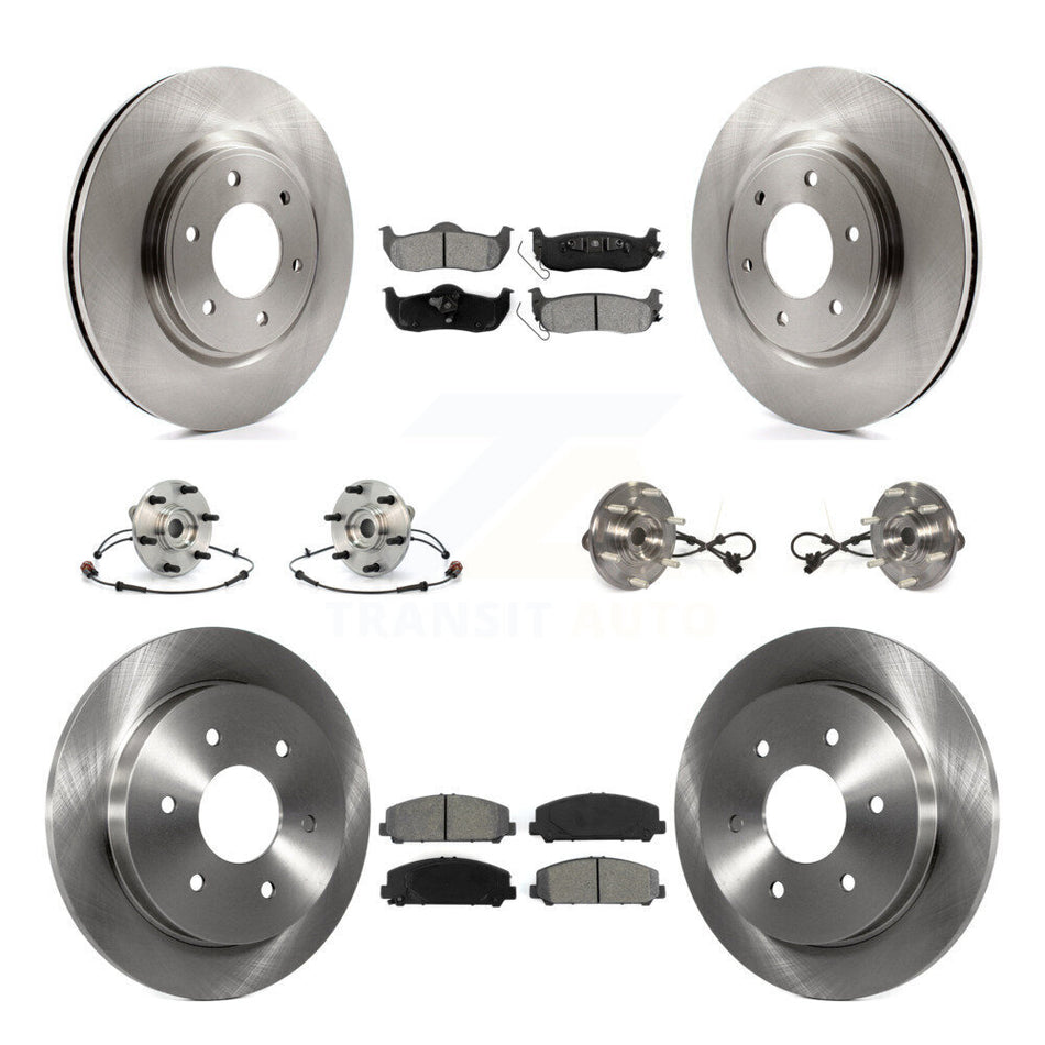 Front Rear Hub Bearings Assembly Disc Brake Rotors And Semi-Metallic Pads Kit (10Pc) For 2012 Nissan Armada 4WD From 12 11 KBB-109849