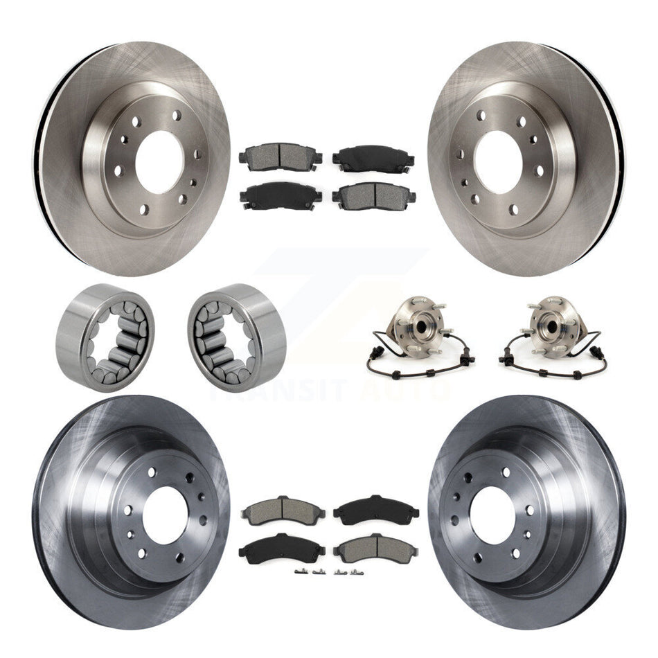 Front Rear Hub Bearing Brake Rotor Pad Shoe Kit (10Pc) For GMC Envoy Chevrolet Oldsmobile KBB-109884