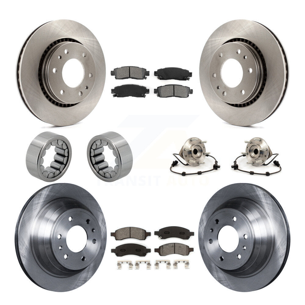 Front Rear Hub Bearing Disc Brake Rotor Pad Shoe Kit (10Pc) For Chevrolet Trailblazer GMC KBB-109887