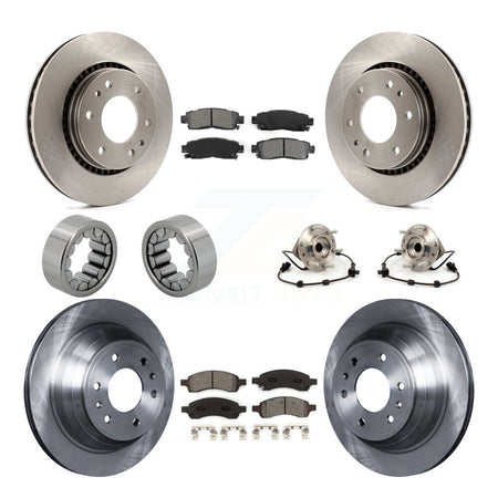 Front Rear Hub Bearing Disc Brake Rotor Pad Shoe Kit (10Pc) For Chevrolet Trailblazer GMC KBB-109887