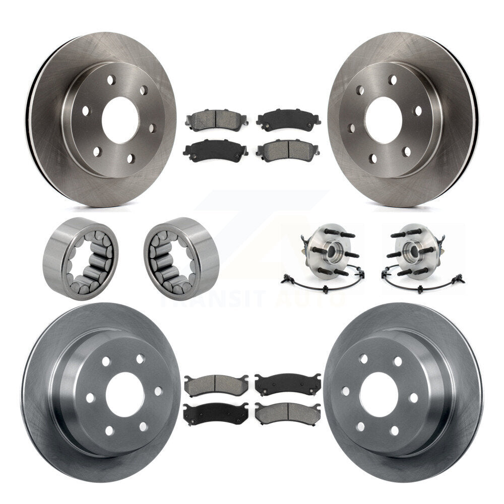 Front Rear Hub Bearing Brake Rotor & Pad Shoe Kit (10Pc) For Chevrolet Silverado 1500 GMC KBB-109891