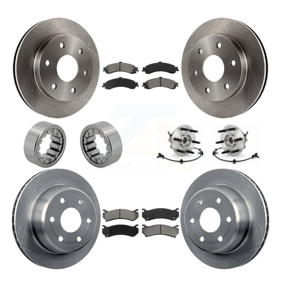 Front Rear Hub Bearing Brake Rotor & Pad Shoe Kit (10Pc) For Chevrolet Avalanche 1500 GMC KBB-109894