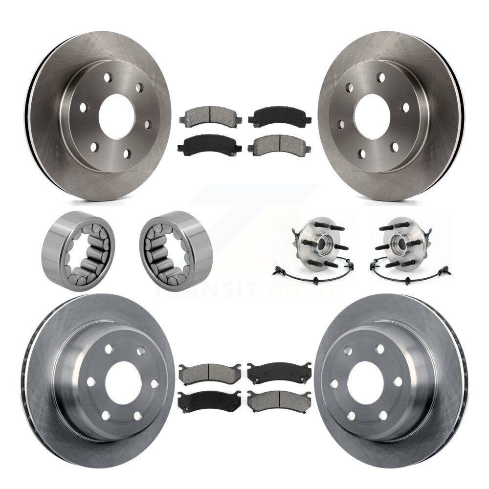 Front Rear Hub Bearing Brake Rotor Pad Shoe Kit (10Pc) For Chevrolet Express 1500 GMC AWD KBB-109895