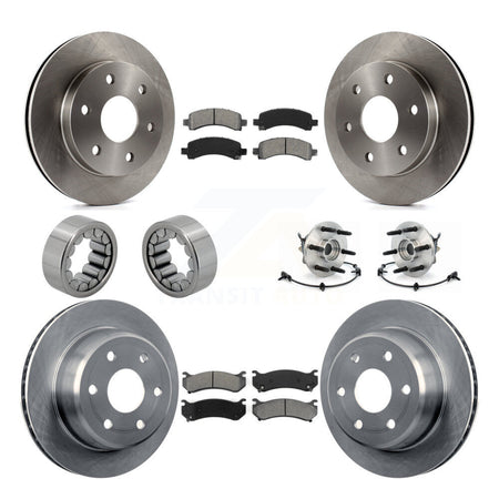 Front Rear Hub Bearing Brake Rotor Pad Shoe Kit (10Pc) For Chevrolet Express 1500 GMC AWD KBB-109895