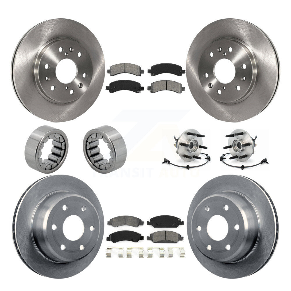 Front Rear Hub Bearing Brake Rotor Pad Shoe Kit (10Pc) For Chevrolet Express 1500 GMC AWD KBB-109896