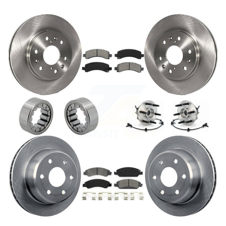 Front Rear Hub Bearing Brake Rotor Pad Shoe Kit (10Pc) For Chevrolet Express 1500 GMC AWD KBB-109896