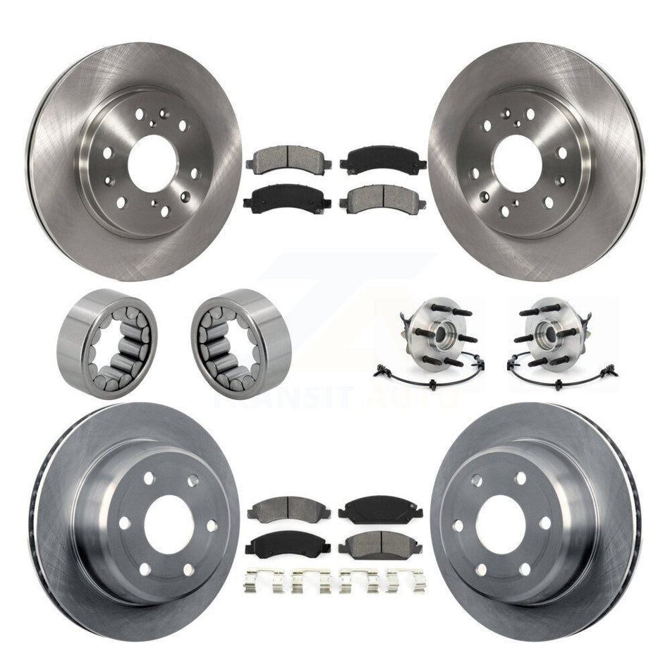 Front Rear Hub Bearing Brake Rotor Pad Shoe Kit (10Pc) For Chevrolet Express 1500 GMC AWD KBB-109896
