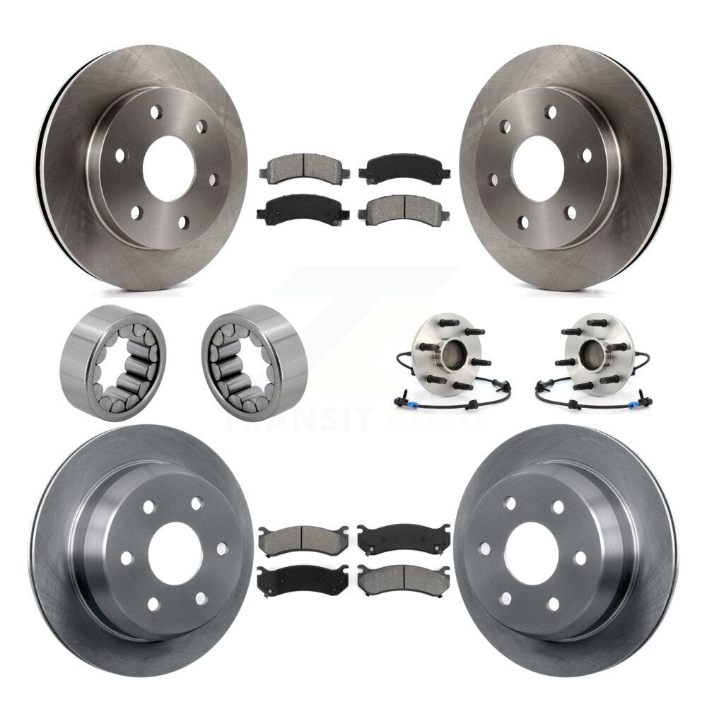 Front Rear Hub Bearing Brake Rotor & Pad Shoe Kit (10Pc) For Chevrolet Avalanche 1500 RWD KBB-109900