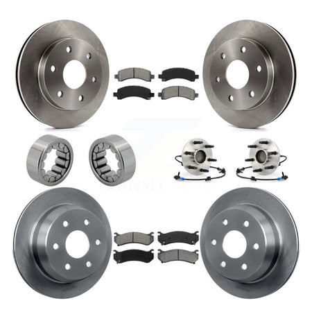 Front Rear Hub Bearing Brake Rotor & Pad Shoe Kit (10Pc) For Chevrolet Avalanche 1500 RWD KBB-109900