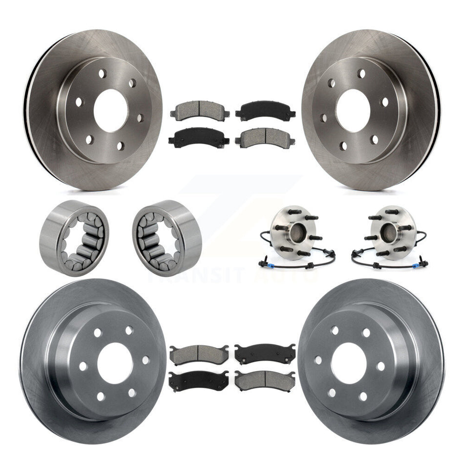 Front Rear Hub Bearing Brake Rotor & Pad Shoe Kit (10Pc) For Chevrolet Avalanche 1500 RWD KBB-109900