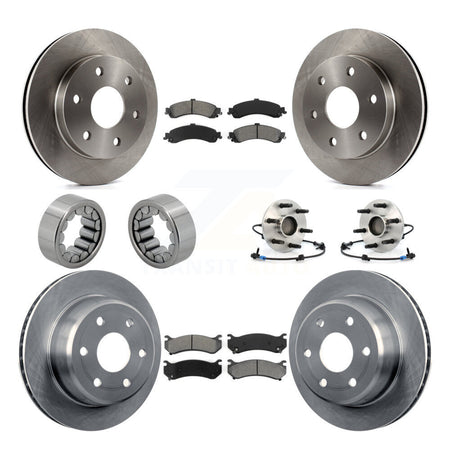 Front Rear Hub Bearing Brake Rotor & Pad Shoe Kit (10Pc) For Chevrolet Avalanche 1500 RWD KBB-109901