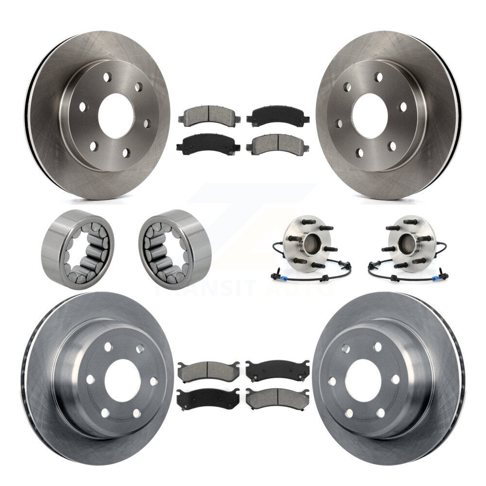Front Rear Hub Bearing Brake Rotor & Pad Shoe Kit (10Pc) For Chevrolet Avalanche 1500 GMC KBB-109902