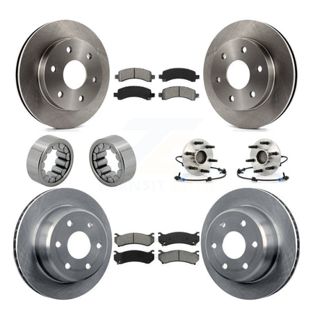 Front Rear Hub Bearing Brake Rotor & Pad Shoe Kit (10Pc) For Chevrolet Avalanche 1500 GMC KBB-109902