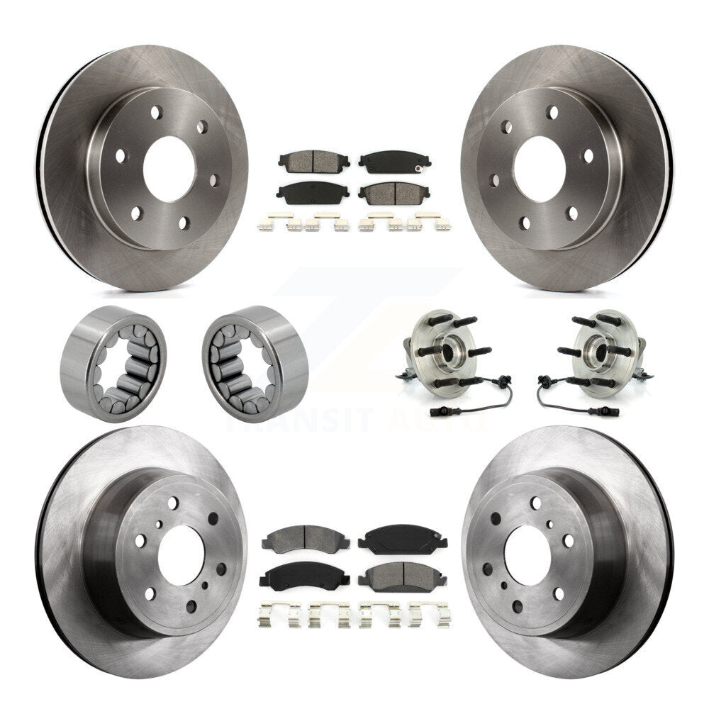 Front Rear Wheel Hub Bearing Disc Brake Rotor And Pad Shoe Kit (10Pc) For GMC Sierra 1500 KBB-109905