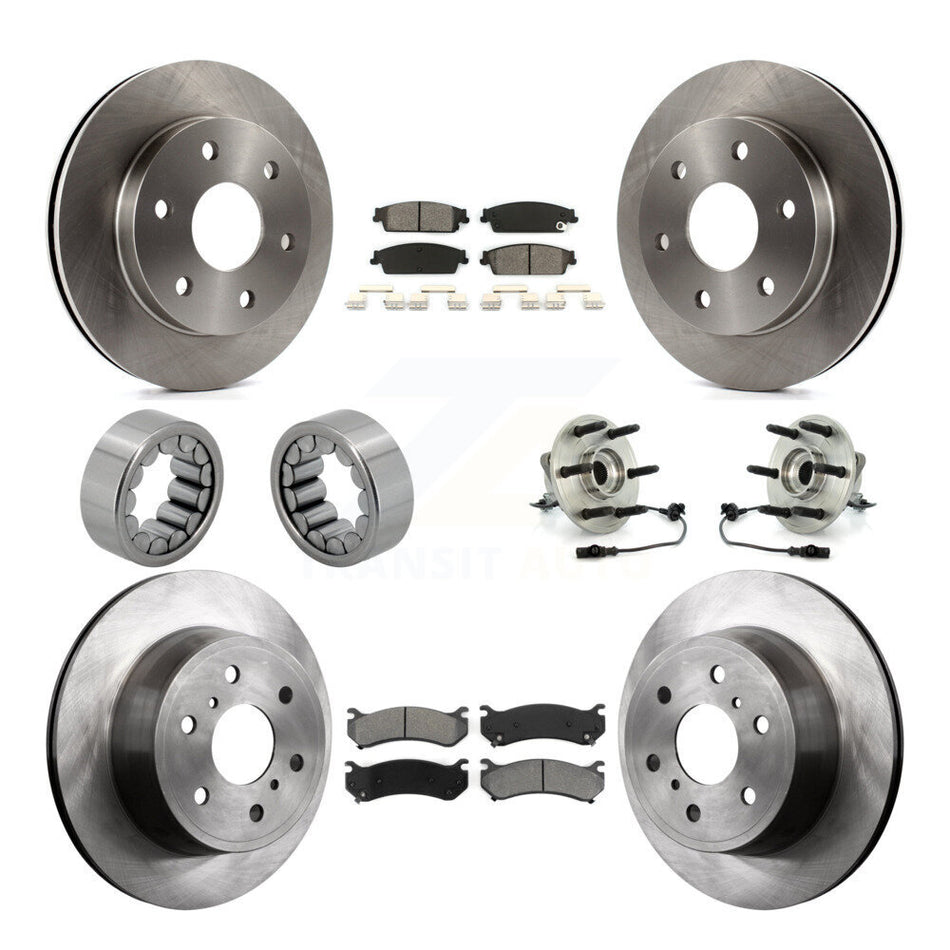 Front Rear Hub Bearing Disc Brake Rotor Pads Shoe Kit (10Pc) For Chevrolet Silverado 1500 KBB-109906