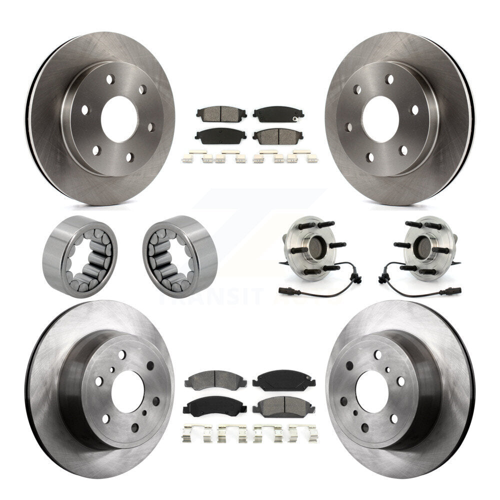 Front Rear Wheel Hub Bearing Disc Brake Rotor And Pad Shoe Kit (10Pc) For GMC Sierra 1500 KBB-109910