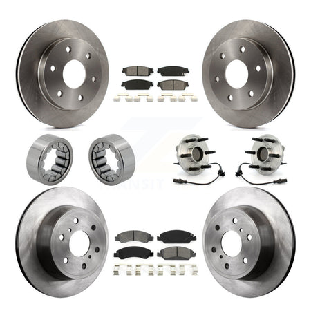 Front Rear Wheel Hub Bearing Disc Brake Rotor And Pad Shoe Kit (10Pc) For GMC Sierra 1500 KBB-109910