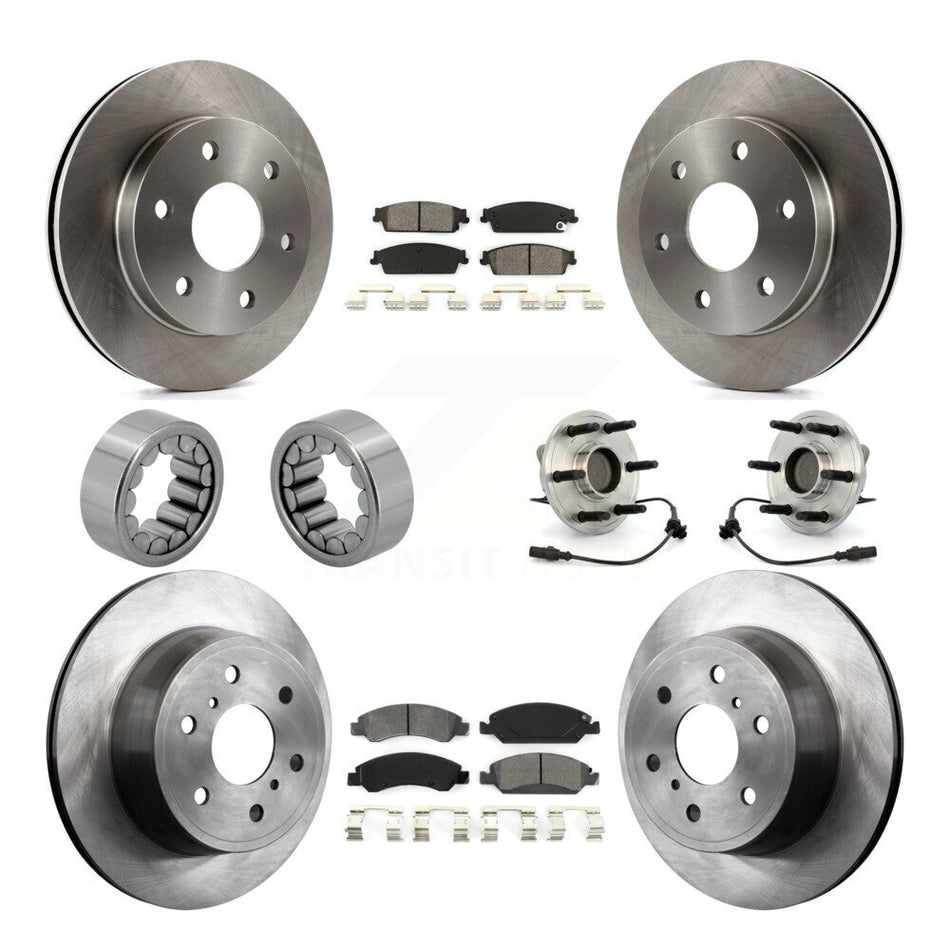 Front Rear Wheel Hub Bearing Disc Brake Rotor And Pad Shoe Kit (10Pc) For GMC Sierra 1500 KBB-109910