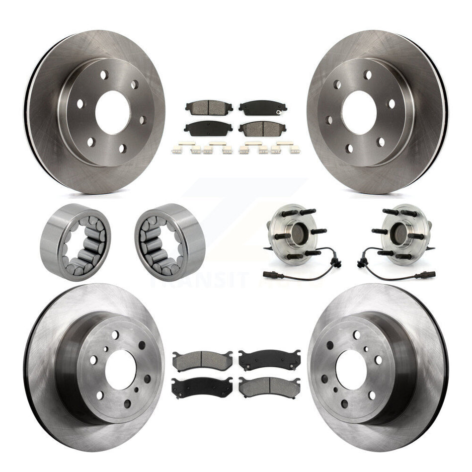 Front Rear Hub Bearing Disc Brake Rotor Pads Shoe Kit (10Pc) For Chevrolet Silverado 1500 KBB-109911