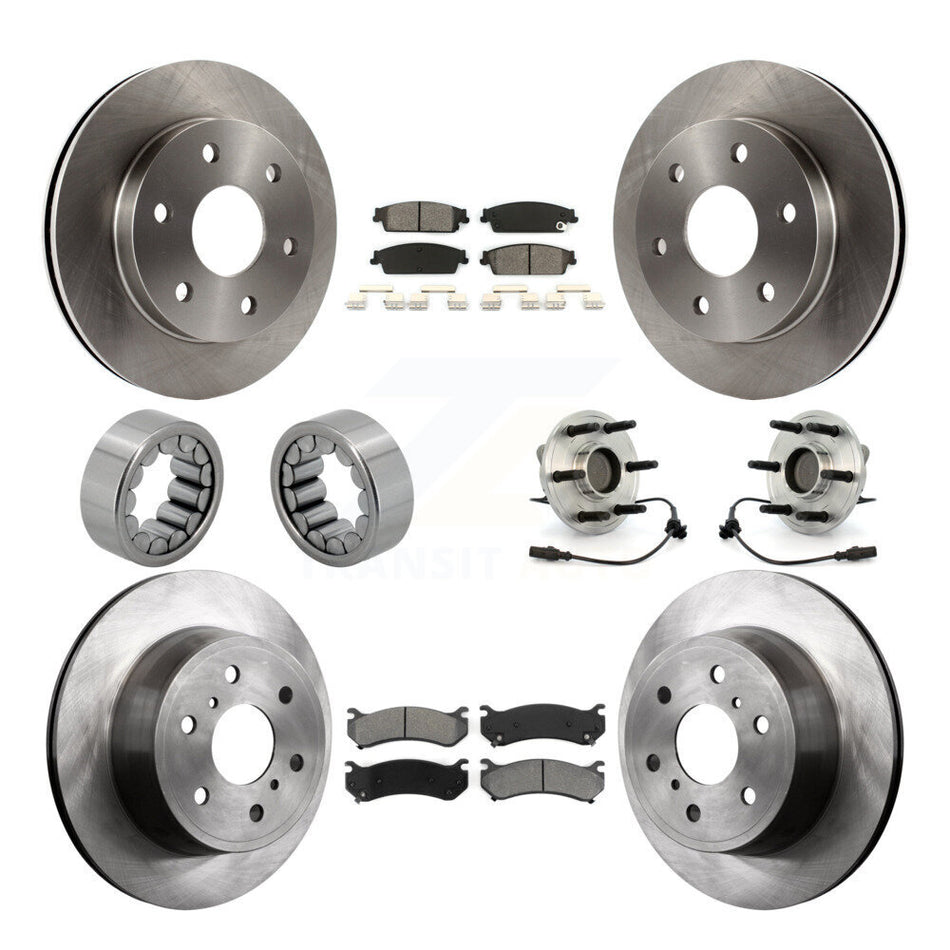 Front Rear Hub Bearing Disc Brake Rotor Pads Shoe Kit (10Pc) For Chevrolet Silverado 1500 KBB-109911