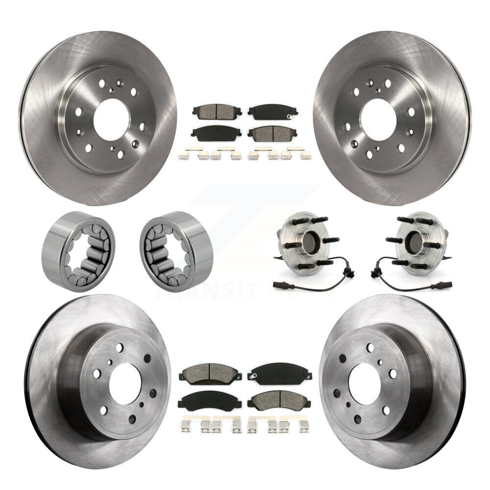 Front Rear Hub Bearing Brake Rotor Pads Shoe Kit (10Pc) For Chevrolet Avalanche GMC Tahoe KBB-109912