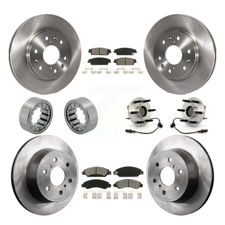 Front Rear Hub Bearing Brake Rotor Pads Shoe Kit (10Pc) For Chevrolet Avalanche GMC Tahoe KBB-109912