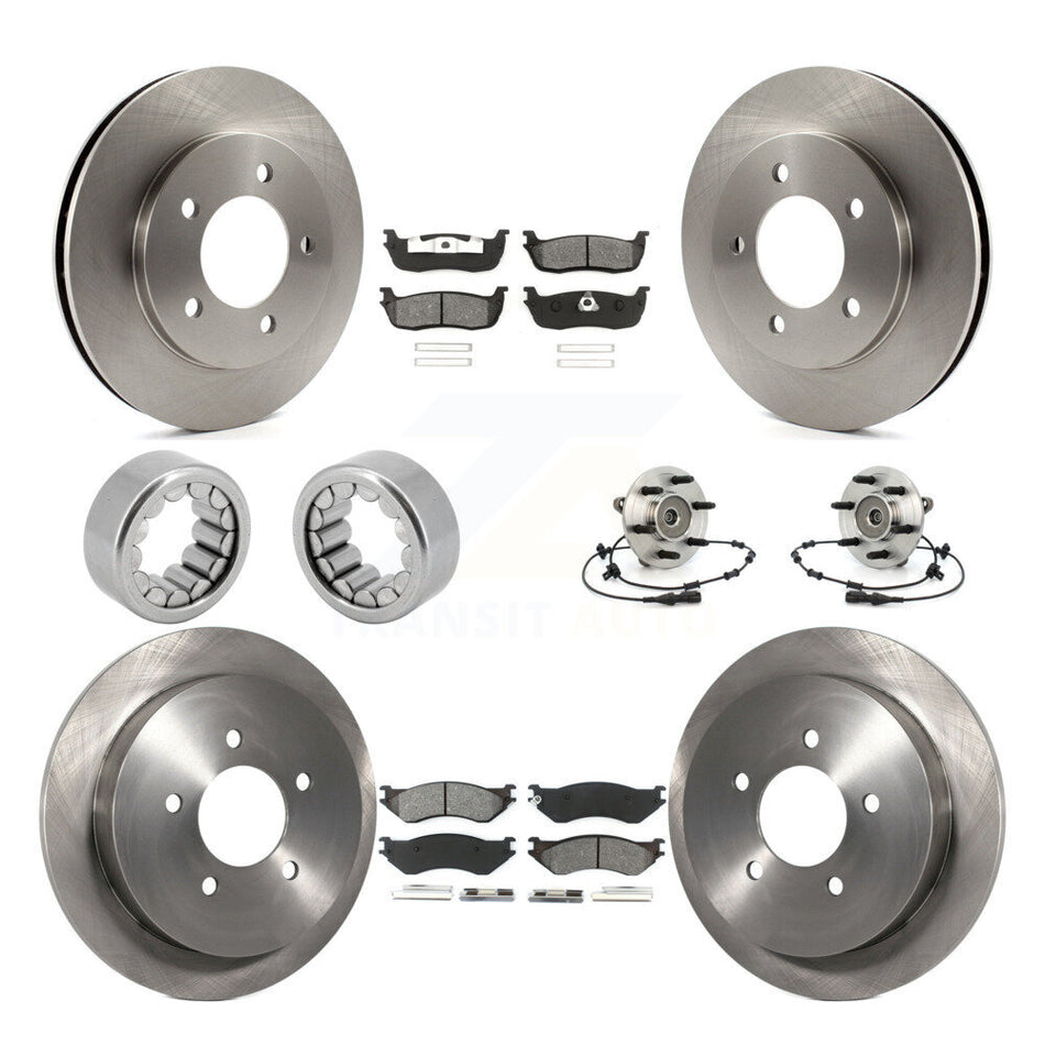 Front Rear Hub Bearing Disc Brake Rotor & Pad Shoe Kit (10Pc) For Ford Expedition Lincoln KBB-110005