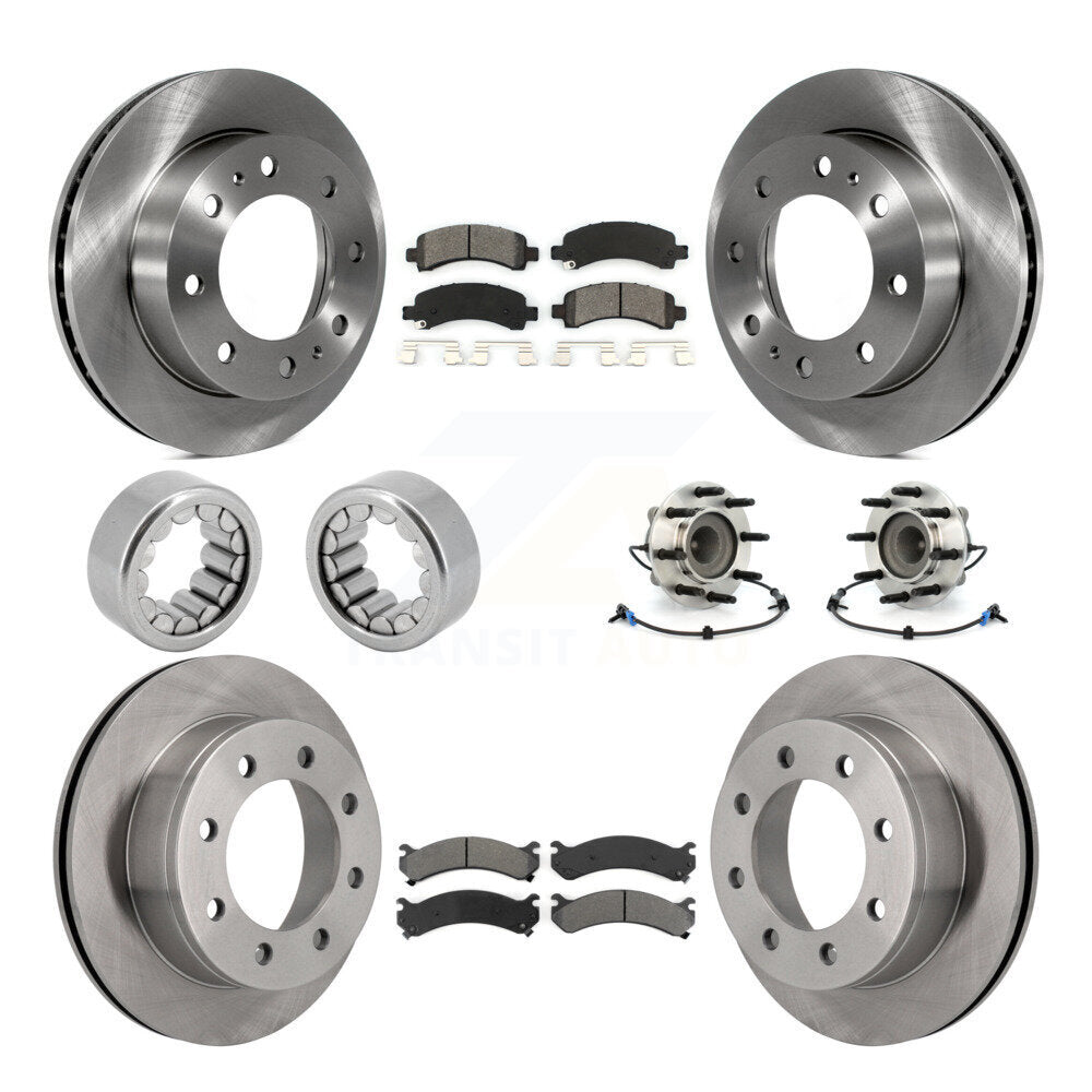 Front Rear Hub Bearing Brake Rotor And Pad Shoe Kit (10Pc) For Chevrolet Express 2500 GMC KBB-110019