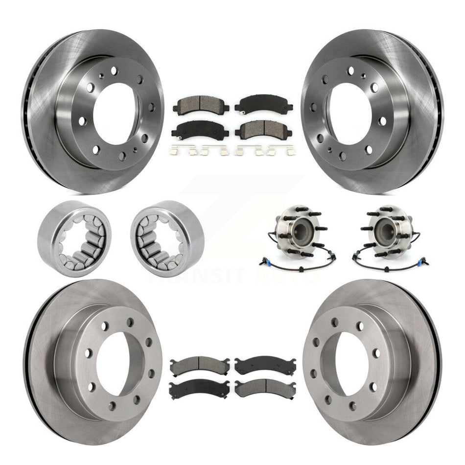 Front Rear Hub Bearing Brake Rotor And Pad Shoe Kit (10Pc) For Chevrolet Express 2500 GMC KBB-110019