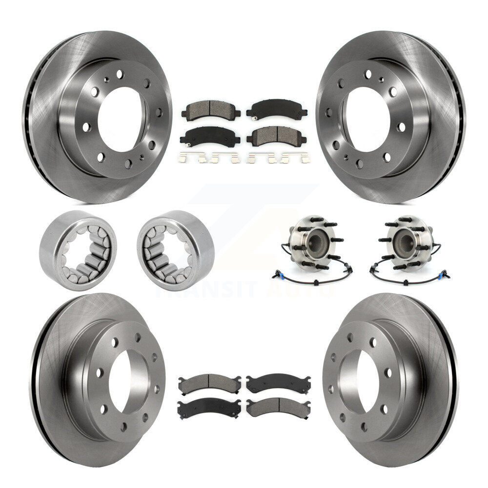 Front Rear Hub Bearing Brake Rotor And Pad Shoe Kit (10Pc) For Chevrolet Express 2500 GMC KBB-110021