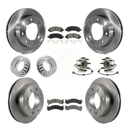 Front Rear Hub Bearing Brake Rotor And Pad Shoe Kit (10Pc) For Chevrolet Express 2500 GMC KBB-110021