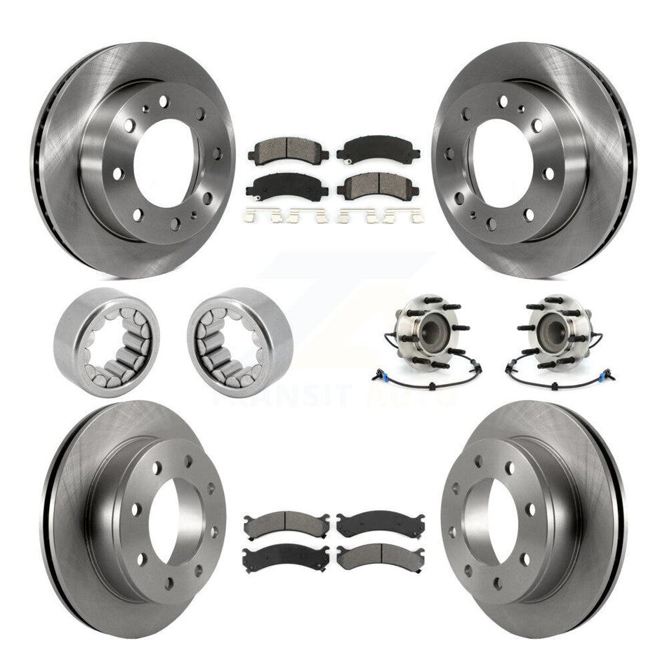 Front Rear Hub Bearing Brake Rotor And Pad Shoe Kit (10Pc) For Chevrolet Express 2500 GMC KBB-110021