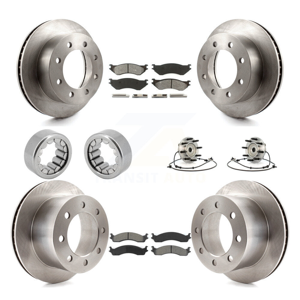 Front Rear Wheel Hub Bearing Disc Brake Rotor And Pads Shoe Kit (10Pc) For Dodge Ram 2500 KBB-110023