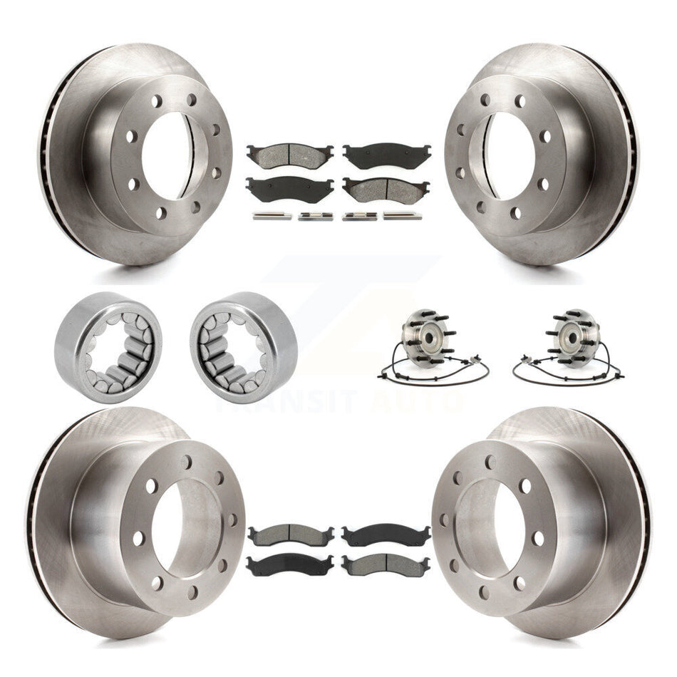 Front Rear Wheel Hub Bearing Disc Brake Rotor And Pads Shoe Kit (10Pc) For Dodge Ram 2500 KBB-110023