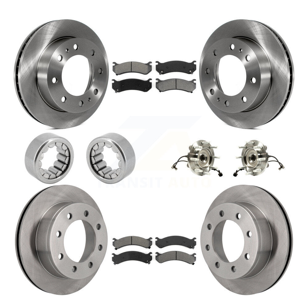 Front Rear Hub Bearing Brake Rotor Pad Shoe Kit (10Pc) For Chevrolet Silverado 2500 HD XL KBB-110032