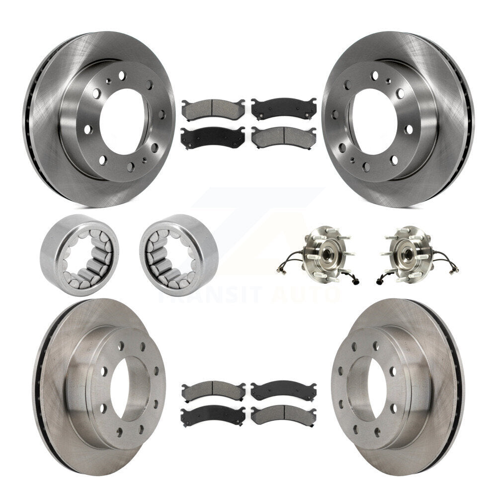 Front Rear Hub Bearing Brake Rotor & Pad Shoe Kit (10Pc) For GMC Chevrolet Silverado 1500 KBB-110033