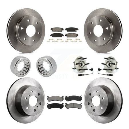 Front Rear Hub Bearing Disc Brake Rotor Pads Shoe Kit (10Pc) For Chevrolet Silverado 1500 KBB-110036