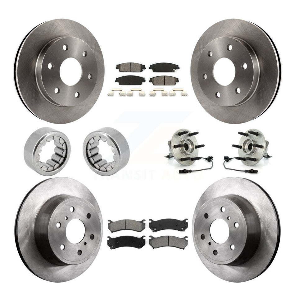 Front Rear Hub Bearing Disc Brake Rotor Pads Shoe Kit (10Pc) For Chevrolet Silverado 1500 KBB-110036