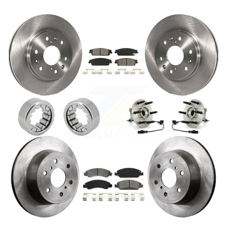 Front Rear Hub Bearing Brake Rotor & Pad Shoe Kit (10Pc) For Chevrolet Silverado 1500 GMC KBB-110037