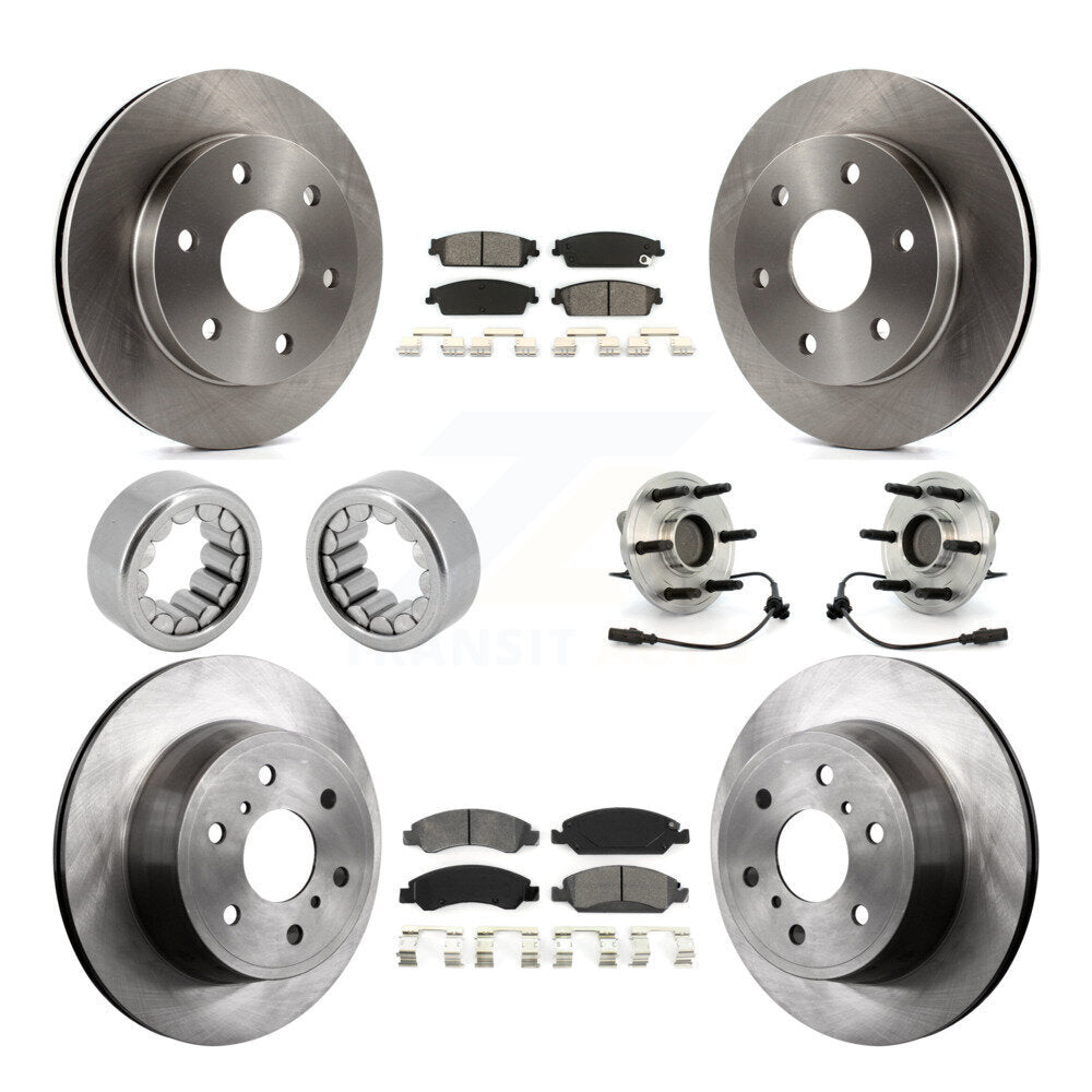 Front Rear Wheel Hub Bearing Disc Brake Rotor And Pad Shoe Kit (10Pc) For GMC Sierra 1500 KBB-110038