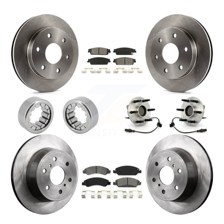 Front Rear Wheel Hub Bearing Disc Brake Rotor And Pad Shoe Kit (10Pc) For GMC Sierra 1500 KBB-110038
