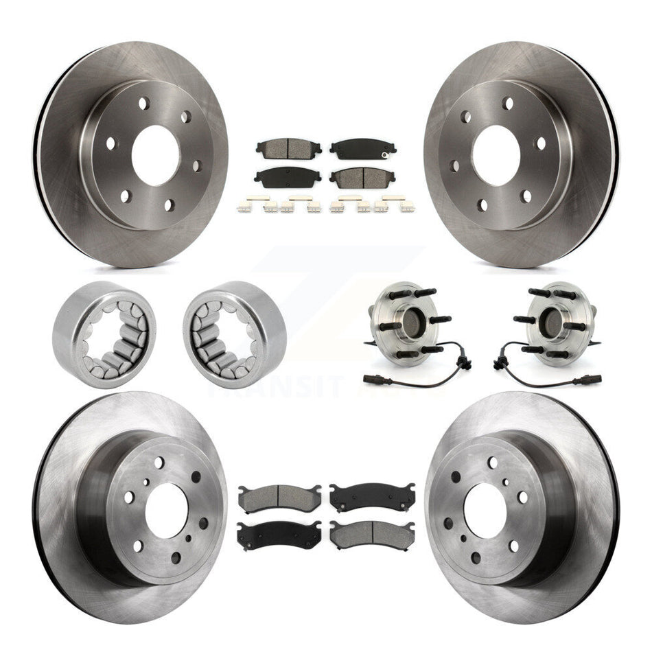 Front Rear Hub Bearing Disc Brake Rotor Pads Shoe Kit (10Pc) For Chevrolet Silverado 1500 KBB-110039