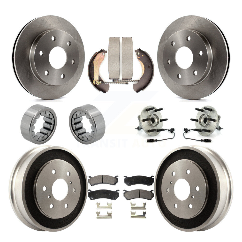 Front Rear Hub Bearing Disc Brake Rotor Pads Shoe Kit (10Pc) For Chevrolet Silverado 1500 KBB-110084