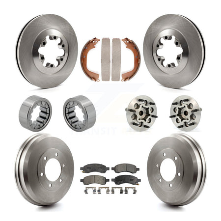 Front Rear Hub Bearing Brake Rotor Pads Shoe Kit (10Pc) For Chevrolet Colorado GMC Canyon KBB-110096