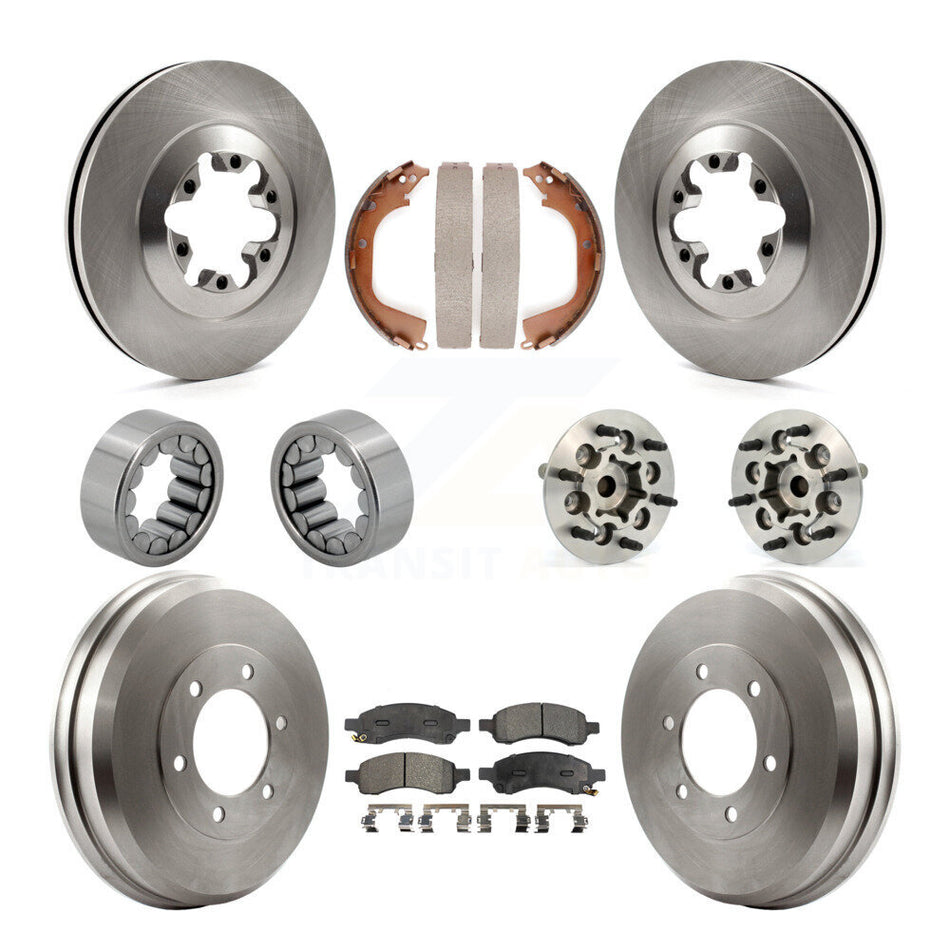 Front Rear Hub Bearing Brake Rotor Pads Shoe Kit (10Pc) For Chevrolet Colorado GMC Canyon KBB-110096