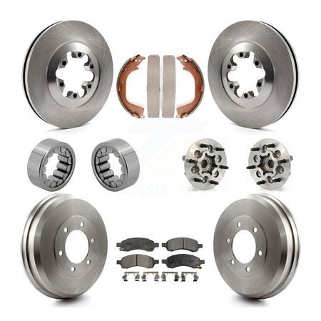 Front Rear Hub Bearing Brake Rotor Pads Shoe Kit (10Pc) For Chevrolet Colorado GMC Canyon KBB-110097