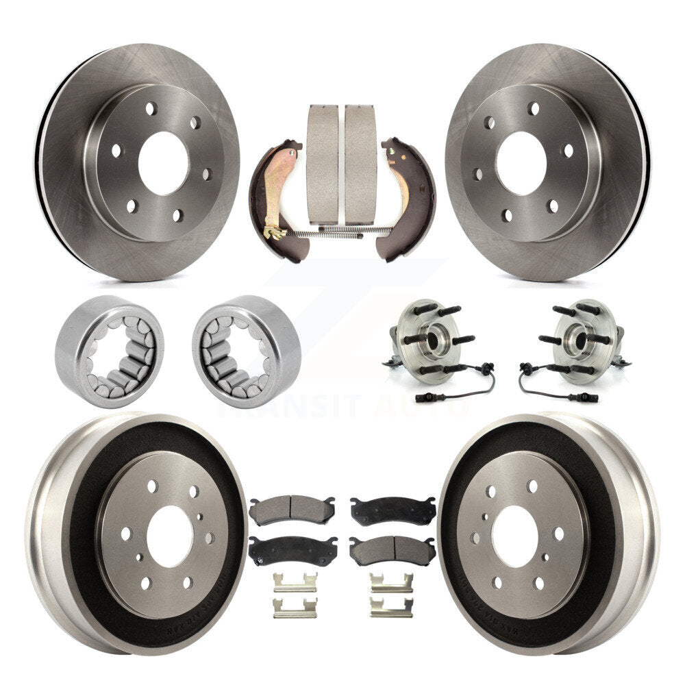 Front Rear Hub Bearing Disc Brake Rotor Pads Shoe Kit (10Pc) For Chevrolet Silverado 1500 KBB-110142