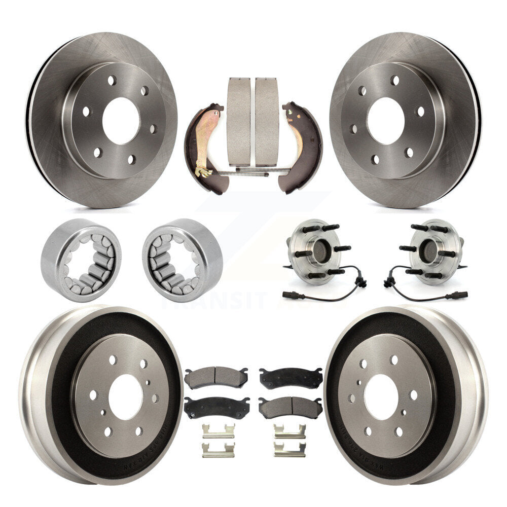 Front Rear Hub Bearing Disc Brake Rotor Pads Shoe Kit (10Pc) For Chevrolet Silverado 1500 KBB-110144